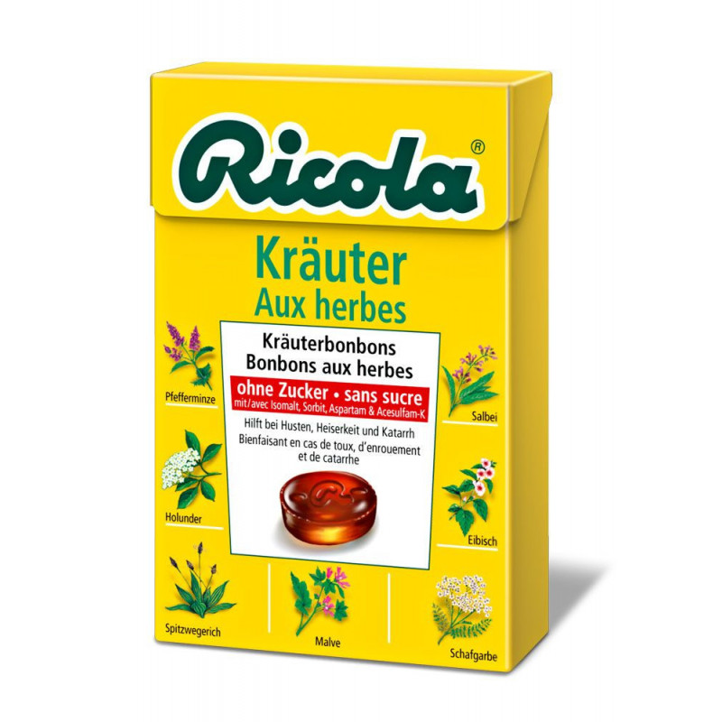 Ricola aux herbes bonbons aux herbes sans sucre box 50 g