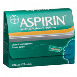 Aspirine gran 500 mg sach 20 pce