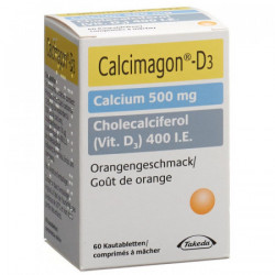 Calcimagon D3 cpr mâcher orange (sans aspartame) bte 60 pce