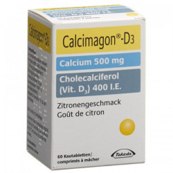Calcimagon D3 cpr mâcher citron (sans aspartame) bte 60 pce