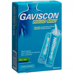 Gaviscon liquid mint susp dans sachets 24 sach 10 ml