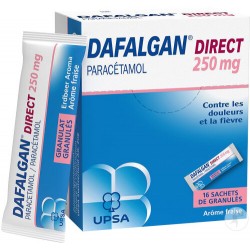 Dafalgan Direct 250 mg granulés orodispersibles fraise 16...
